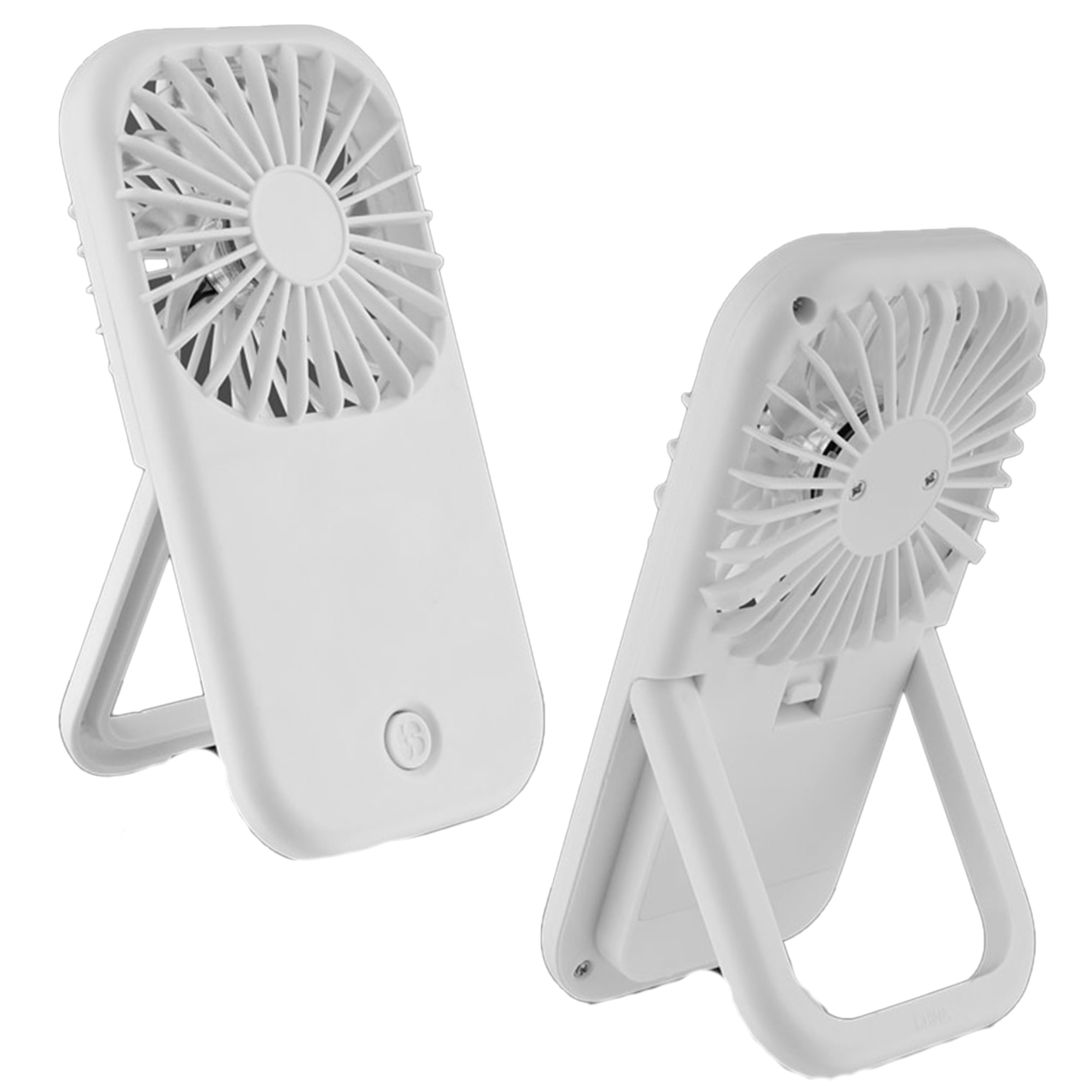 Portable White Handheld Fan with Kickstand-2