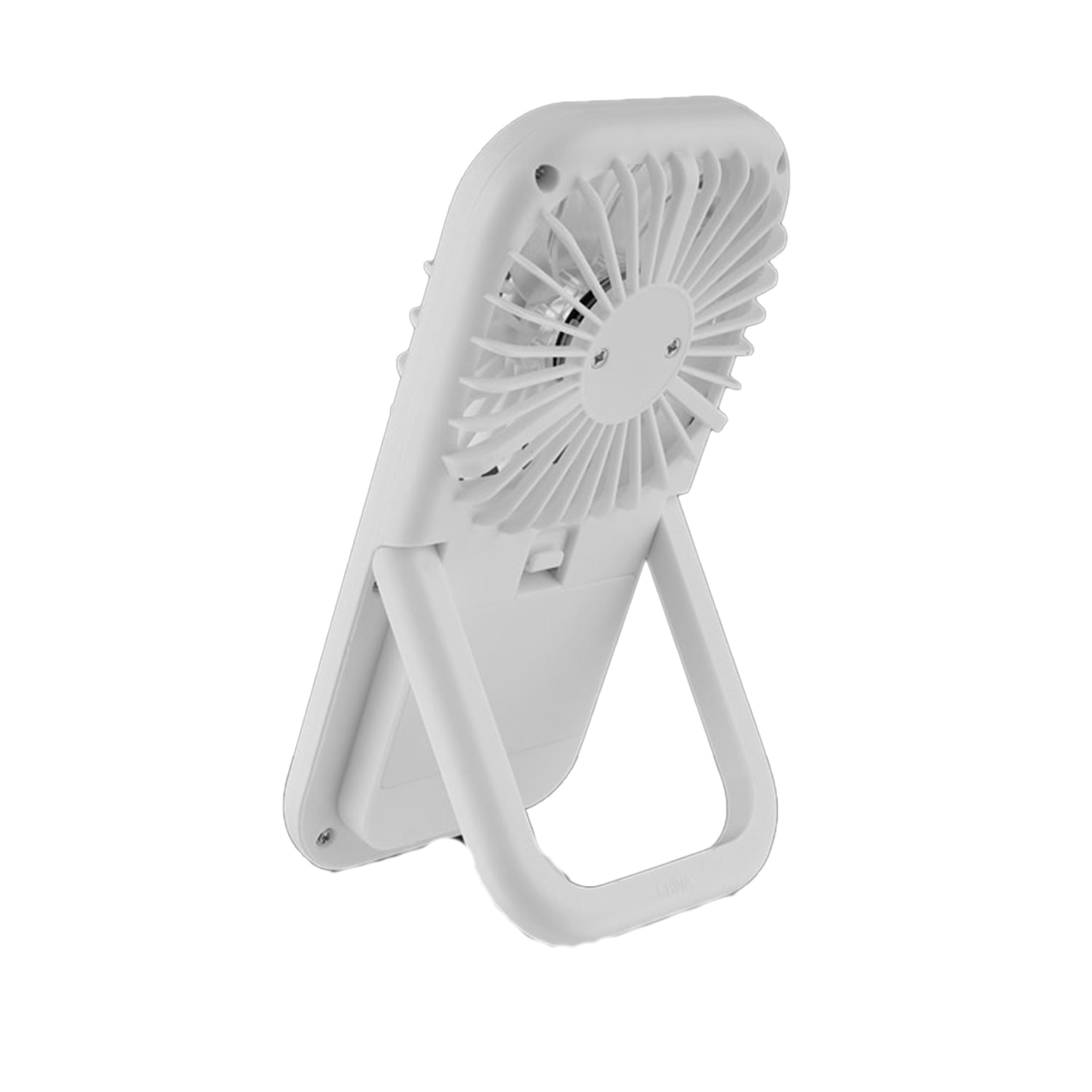 Portable White Handheld Fan with Kickstand-3